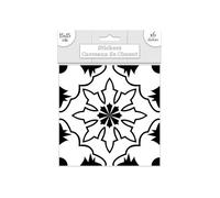 Lot de 6 Stickers Carreaux de Ciment - Noir Motif 5