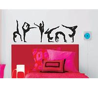 Lot de 6 stickers muraux en vinyle Motif silhouettes de gymnastique