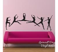 Lot de 6 stickers muraux en vinyle pour chambre d'enfant Motif ballerine 104 cm x 40 cm