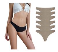 Lot de 6 strings sans couture invisibles pour femme - Respirants et confortables, b, M grande taille taille courte
