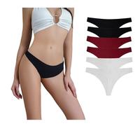 Lot de 6 strings sans couture invisibles pour femme - Respirants et confortables, d, M grande taille taille courte