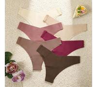 Lot de 6 strings sans couture pour femme, taille en V, string invisible sans couture, sous-vêtements coquins