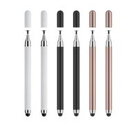 Lot de 6 stylets pour écran tactile, stylet à double extrémité, stylet de téléphone, stylet pour tablette tactile en silicone pour tablettes et smartphones