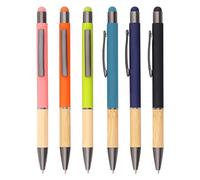 Lot de 6 stylets pour écrans tactiles + stylo à bille, stylet capacitif 2 en 1, stylet universel, bambou doux au toucher, caoutchouc et métal, compatibles avec tous les appareils à écran tactile