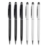 Lot de 6 stylets universels 2 en 1 pour écran tactile iPhone, iPad, téléphone (6 pièces au total (noir + blanc))