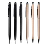 Lot de 6 stylets universels 2 en 1 pour écran tactile iPhone, iPad, téléphone (6 pièces au total (noir + or))