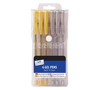 Lot de 6 Stylo Encre Gel Tallon Assortiment Couleurs Doré/Argenté Couleurs Fluo Paillettes - Doré & argenté