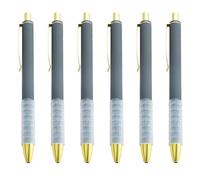 Lot de 6 stylos à bille à pointe unique, 1,0 mm, outil d'écriture lisse, stylo à signer, pour esquisser des tâches de note, point de ballon d'huile