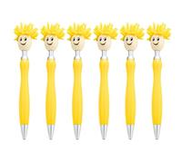 Lot de 6 stylos à bille à tête serpillère 1,0 mm, encre noire, papeterie, signature, écriture lisse pour étudiant