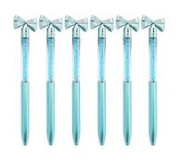 Lot de 6 stylos à bille avec nœud pour ouvrir/fermer - Pointe de 1,0 mm - Écriture lisse pour le bureau et les étudiants qui aiment les mignons et font attention aux