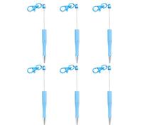 Lot de 6 stylos à bille créatifs avec perles - Avec porte-clés - 1 0 mm - Encre noire