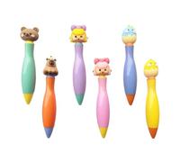 Lot de 6 stylos à bille de poche courts et amusants à pointe de 0,7 mm pour écrire, journal, école, bureau