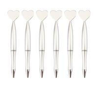 Lot de 6 stylos à bille en forme de cœur 1 mm pour journal, mariage, école, bureau, fête