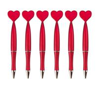 Lot de 6 stylos à bille en forme de cœur de 1 mm pour journal, mariage, école, bureau, fête