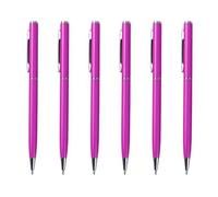 Lot de 6 stylos à bille en métal pour signature de bureau, action torsadée, écriture fluide, cadeau en métal avec noir