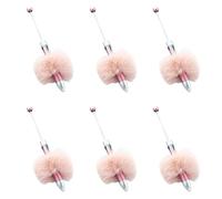 Lot de 6 stylos à bille multicolores en peluche rétractables fournitures scolaires