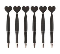 Lot de 6 stylos à bille noirs de 1,0 mm pour journal, écriture lisse, en forme de cœur, stylos de papeterie, fournitures de papeterie