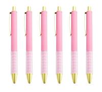 Lot de 6 stylos à bille rétractables de 1,0 mm, outil d'écriture lisse, outil de signature pour croquis, prise de notes, tâches d'écriture fluide