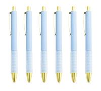 Lot de 6 stylos à bille rétractables de 1,0 mm - Outil d'écriture lisse - Pour signer facilement des esquisses de tâches de notes - Écriture fluide - Cadeau pour l'école