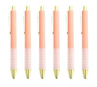 Lot de 6 stylos à bille rétractables de 1,0 mm - Outil d'écriture lisse - Pour signer facilement des esquisses de tâches de notes - Écriture fluide - Cadeau pour l'école