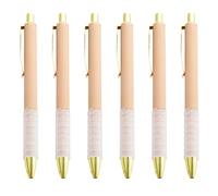 Lot de 6 stylos à bille rétractables de 1,0 mm - Outil d'écriture lisse - Simple - Pour esquisse, prise de notes, tâches à bille à l'huile, écriture lisse, fournitures scolaires et de bureau