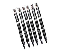 Lot de 6 stylos à bille rétractables en métal pour signature d'entreprise 1,0 mm lisse pour écrire pour hôtel, réception, bureau