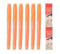 Lot de 6 stylos à bois, colorants thermosensibles, marqueur pyrogravure à pointe large pour l'artisanat du travail du bois, résine légère, motifs de décoloration durables