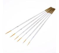 Lot de 6 stylos à dessin pointus en nylon avec encre résistante aux taches et pointes pour un travail précis sur toile et carton (cheveux longs)