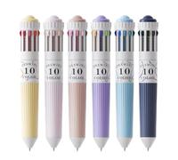 Lot de 6 stylos à dessin portables, stylos de couleur multifonctionnels, stylo à bille rétractable, stylo d'écriture intégré 10 en 1, plume de 0,88 mm, adapté pour les activités artistiques des