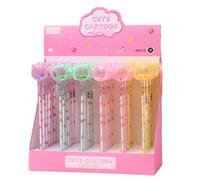 Lot de 6 stylos à encre gel à paillettes fraîches - Version coréenne - Papeterie créative - Longue queue de chaton