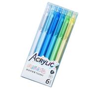 Lot de 6 stylos à encre gel acrylique rétractables de couleur avec pointe de 0,7 mm pour journal, bloc-notes, planificateur, prise de notes, écriture