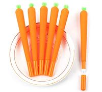 Lot de 6 stylos à encre gel de carotte en silicone doux pour bureau, fournitures scolaires