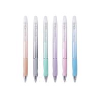 Lot de 6 stylos à encre gel effaçable avec gomme transparente, pointe fine de 0,5 mm, écriture lisse pour prise de notes, planificateur, mots croisés