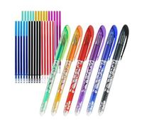 Lot de 6 stylos à encre gel effaçables pour prise de notes - Pointe fine de 0,5 mm avec 30 recharges pour faire disparaître les erreurs, pour le dessin, l'écriture, le planificateur et les fournitures