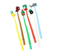 Lot de 6 stylos à encre gel en forme de dessin animé - Noir carbone