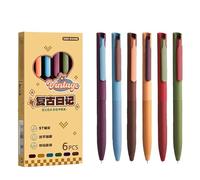 Lot de 6 stylos à encre gel et stylo pinceau à séchage rapide