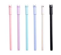 Lot de 6 stylos à encre gel mignons pour la tête - Pour étudiants créatifs - Fournitures de prix scolaires - Stylos à bille en vrac - Pointe de 0,5 mm - Écriture lisse