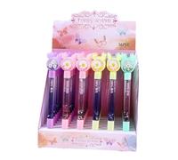 Lot de 6 stylos à encre gel Motif élan coréen Noir carbone