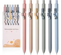 Lot De 6 Stylos À Encre Gel Rétractables, Encre Noire, Stylos À Encre Gel En Forme De Queue De Chat, Pointe Fine De 0,5 Mm, Stylos Rétractables Pour Journal Intime, Stylos À Pointe Fine,