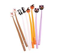 Lot de 6 stylos à encre gel souple pour Halloween - Noir carbone