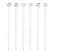 Lot de 6 stylos à huile de 1,0 mm en forme de cœur - Stylo à bille décoratif pour écriture lisse - Fournitures scolaires pour l'écriture