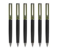 Lot de 6 stylos à huile en métal de 1,0 mm - Stylos à bille décoratifs pour écriture lisse - Fournitures scolaires et de bureau pour l'écriture