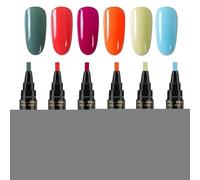 Lot de 6 stylos à ongles 3 en 1 - Stylo à ongles On-e Step - Vernis à ongles UV - Gel UV - Vernis à ongles LED - Idéal pour la maison et la manucure professionnelle