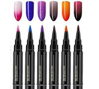Lot de 6 stylos à ongles - 6 couleurs - Gel UV - Séchage rapide - Marqueur d'art polonais - Outil de dessin de couleur des ongles - Pour femmes, filles, amis, famille, voyage, donner (D)