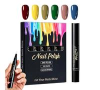 Lot de 6 stylos à ongles à séchage - Sans lampe UV