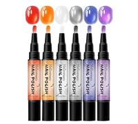 Lot de 6 stylos à ongles pour Halloween - Pinceaux de doublure à l'eau