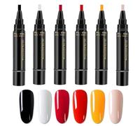 Lot de 6 stylos à ongles - Séchage rapide - Gagnez du temps - Réparation rapide - Longue durée - Sans lampe UV