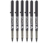 Lot de 6 stylos bille roller PILOT V-Ball 05 encre Noire