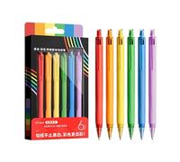 Lot de 6 stylos de couleur à pointe fine - Lavables - 0,7 mm - Rétractables - En acrylique - Pour étudiants, enseignants, écrire, peinture à base d'eau, bande dessinée