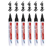 Lot de 6 stylos de réparation de joints avec pointe de rechange - Étanche - Pour carrelage, mur, sol, salle de bain et cuisine - Noir